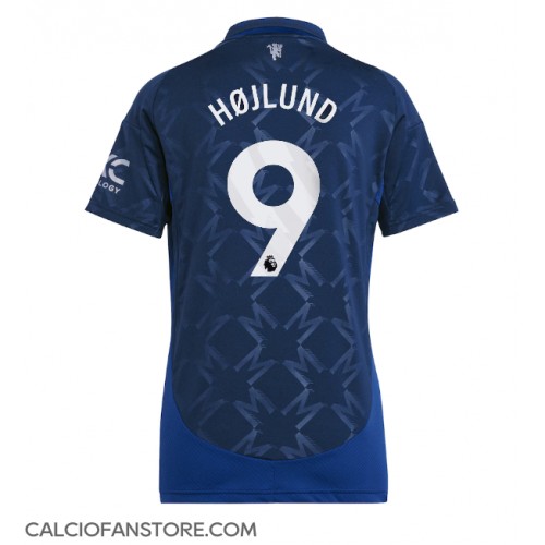 Maglia Calcio Manchester United Rasmus Hojlund #9 Seconda Divisa Donna 2024-25 Manica Corta